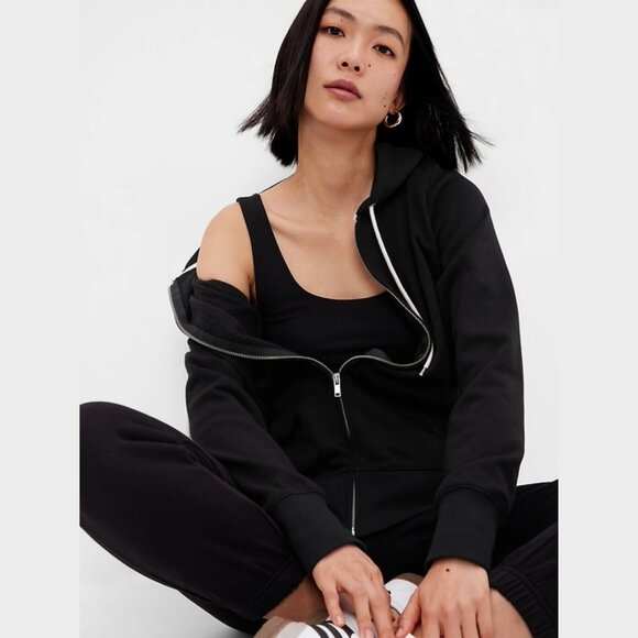 GAP Vintage Soft Classic high cotton, longer length Full-Zip Hoodie - Picture 2 of 7